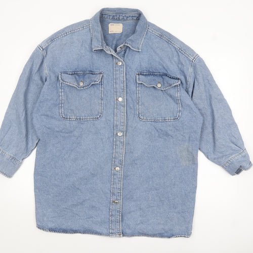 ASOS Women Blue Denim Relaxed Fit Jacket UK 18 Classic Casual