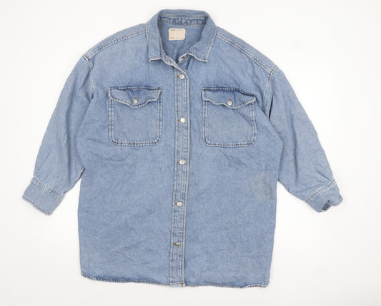 ASOS Women Blue Denim Relaxed Fit Jacket UK 18 Classic Casual