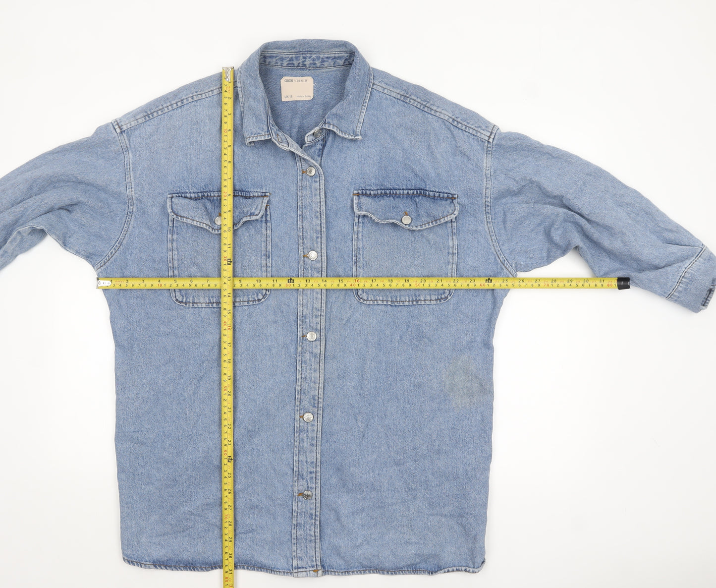 ASOS Women Blue Denim Relaxed Fit Jacket UK 18 Classic Casual