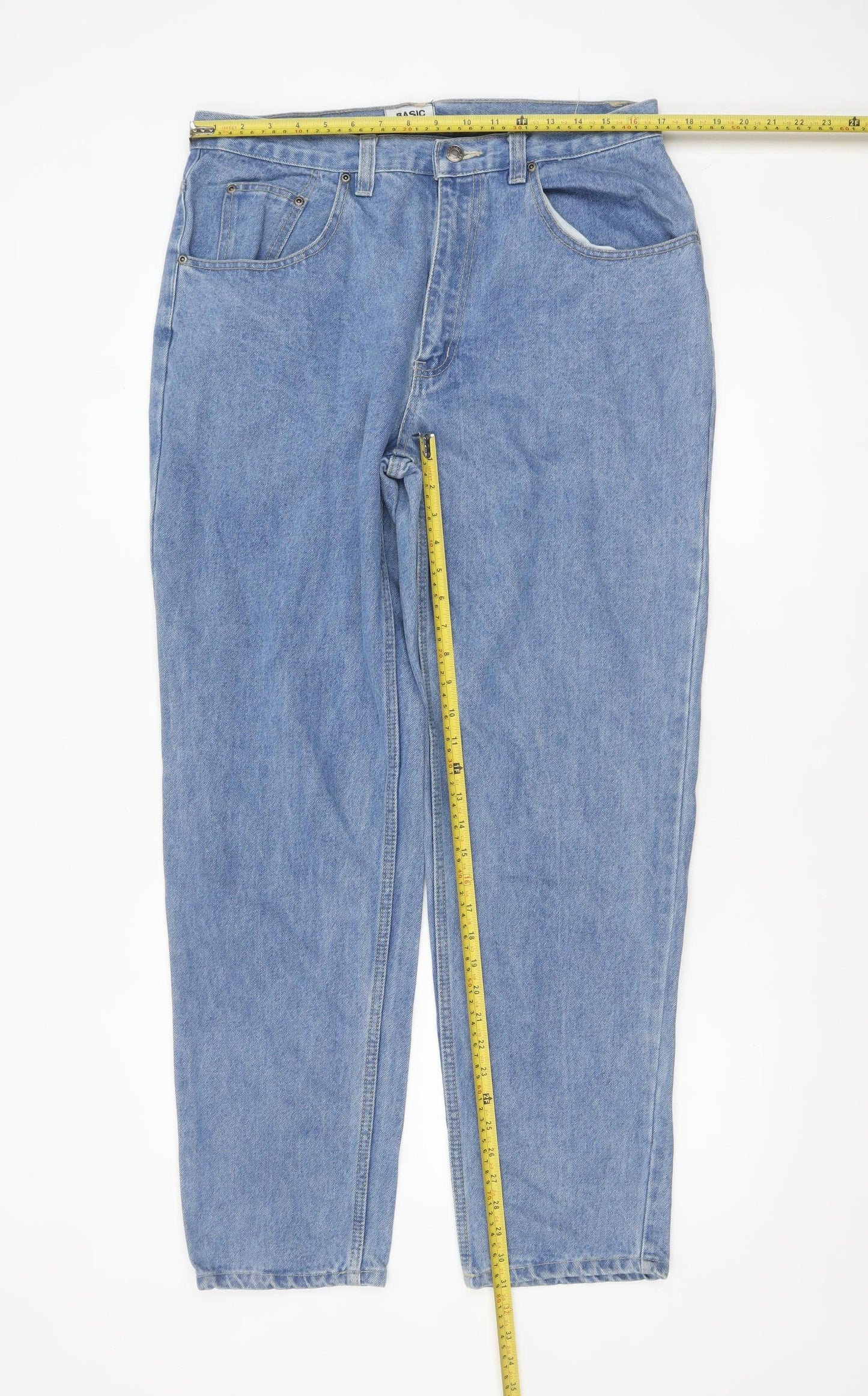 Basic Concepts Mens Blue Straight Jeans 34W 32L Cotton Denim
