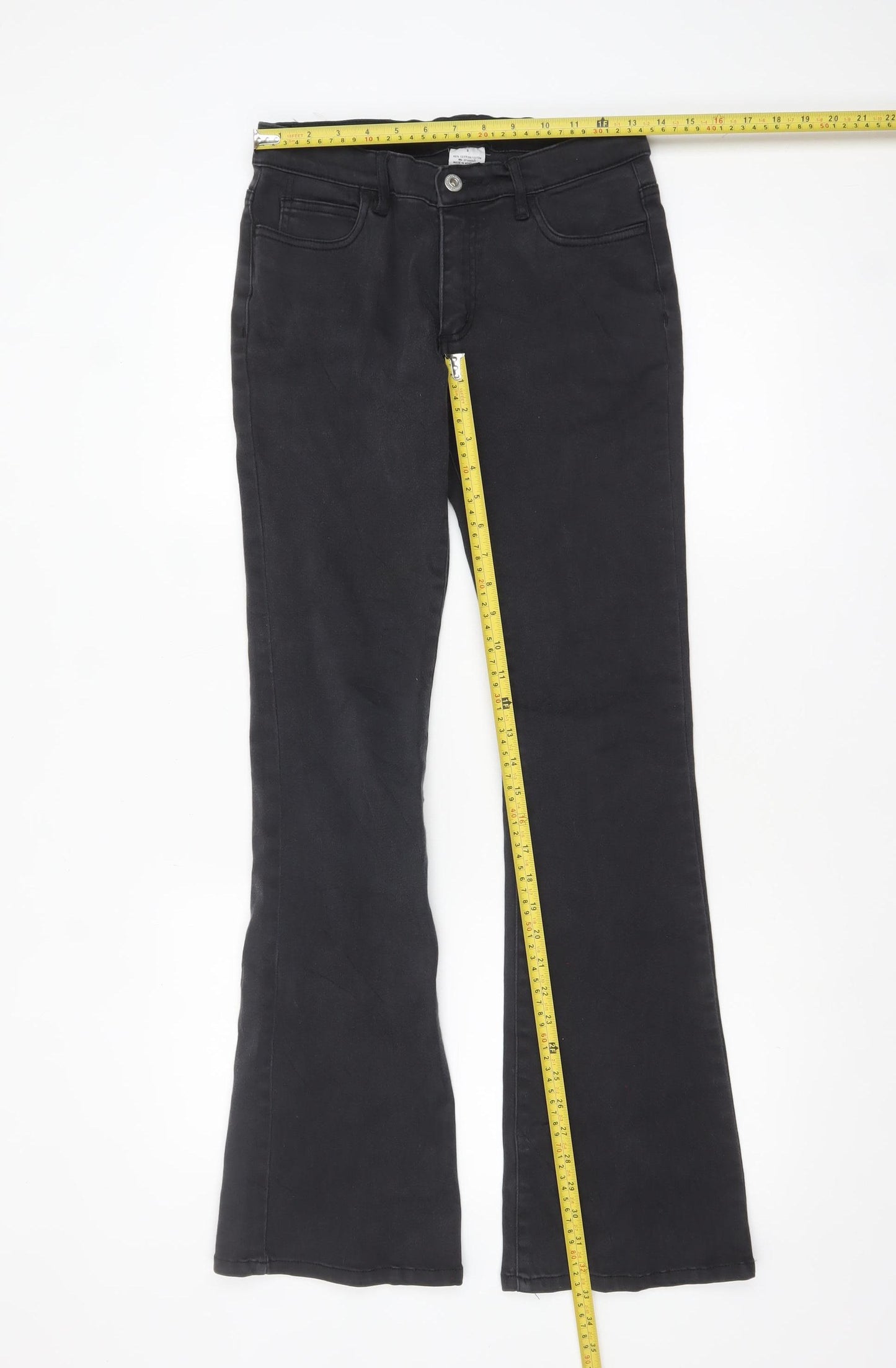 Streetwear Womens Black Flared Slim Stretch Jeans Size 5