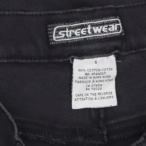 Streetwear Womens Black Flared Slim Stretch Jeans Size 5