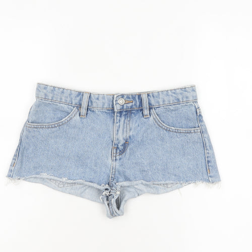 Topshop Women Blue Petite Cut-Off Denim Shorts Size 8