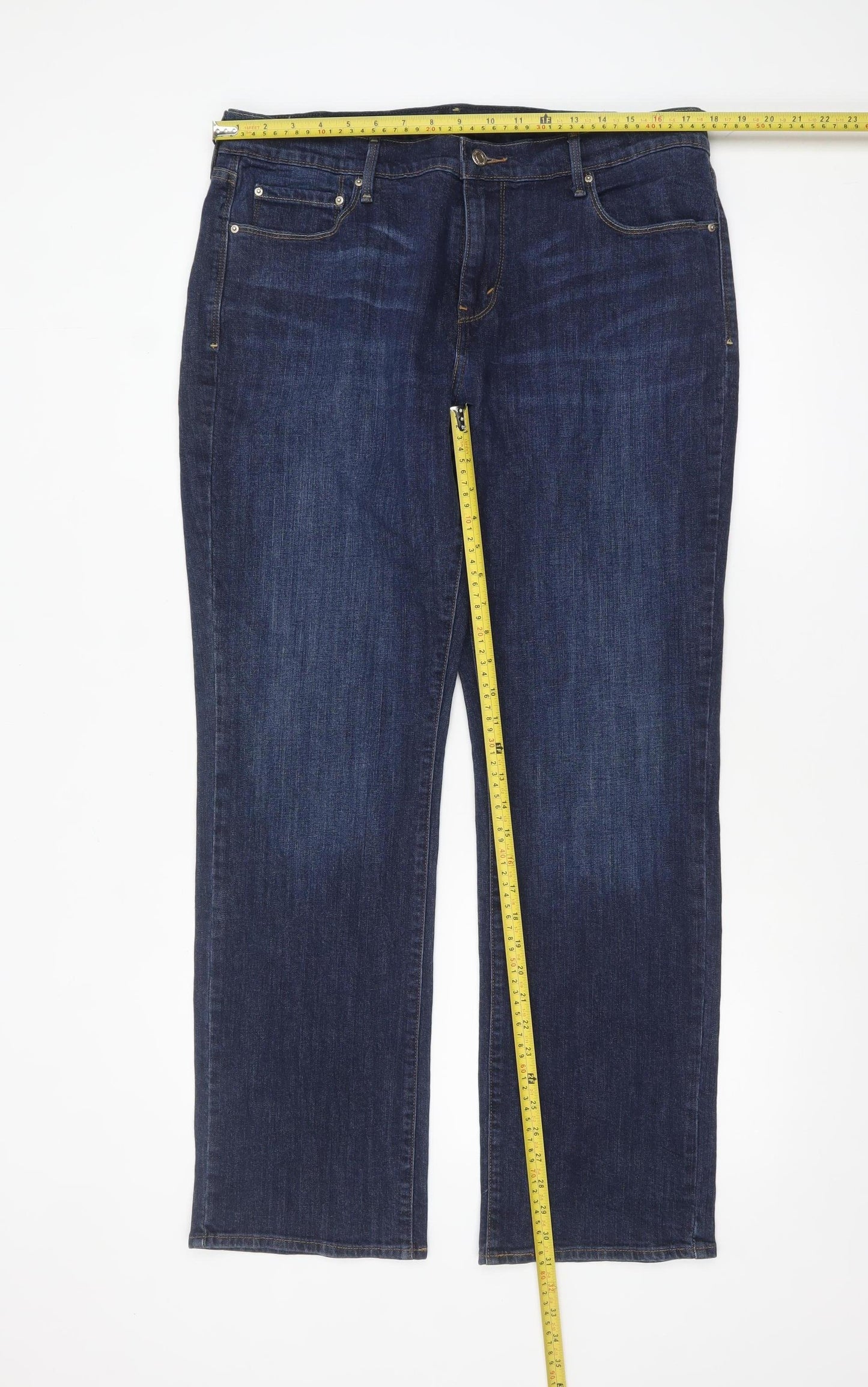 Levi's Women's Blue 505 Straight Jeans Size 14 Regular Fit Denim