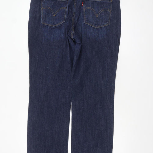 Levi's Women's Blue 505 Straight Jeans Size 14 Regular Fit Denim