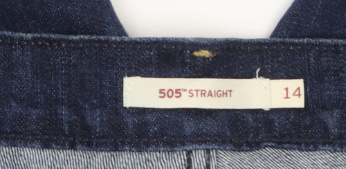 Levi's Women's Blue 505 Straight Jeans Size 14 Regular Fit Denim