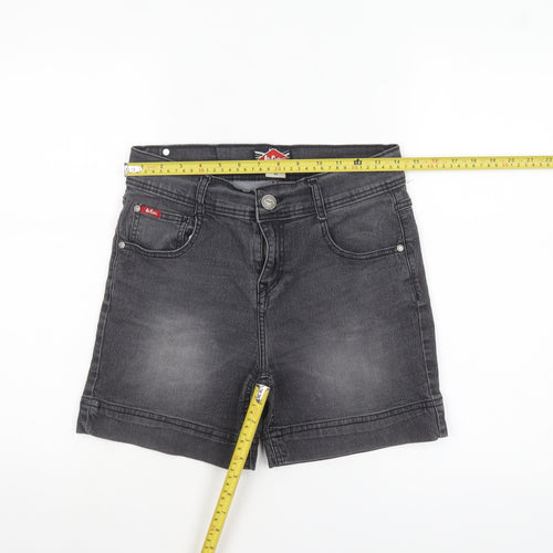 Lee Cooper Women Grey Denim Chino Shorts Size 12 Slim Fit