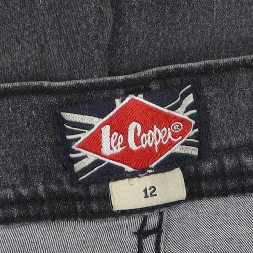 Lee Cooper Women Grey Denim Chino Shorts Size 12 Slim Fit