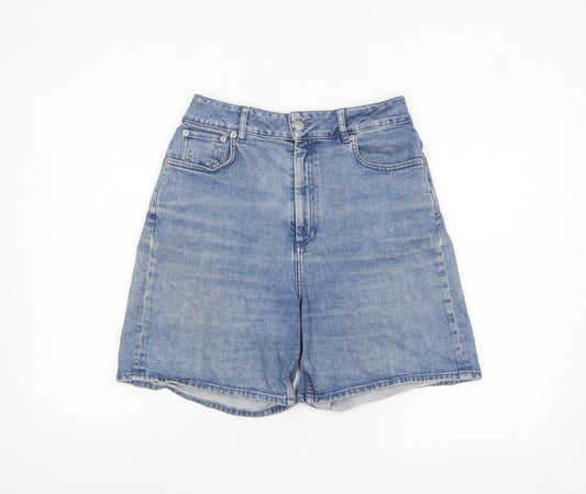 & Other Stories Women Blue Denim Bermuda Shorts Size 10 High Waist