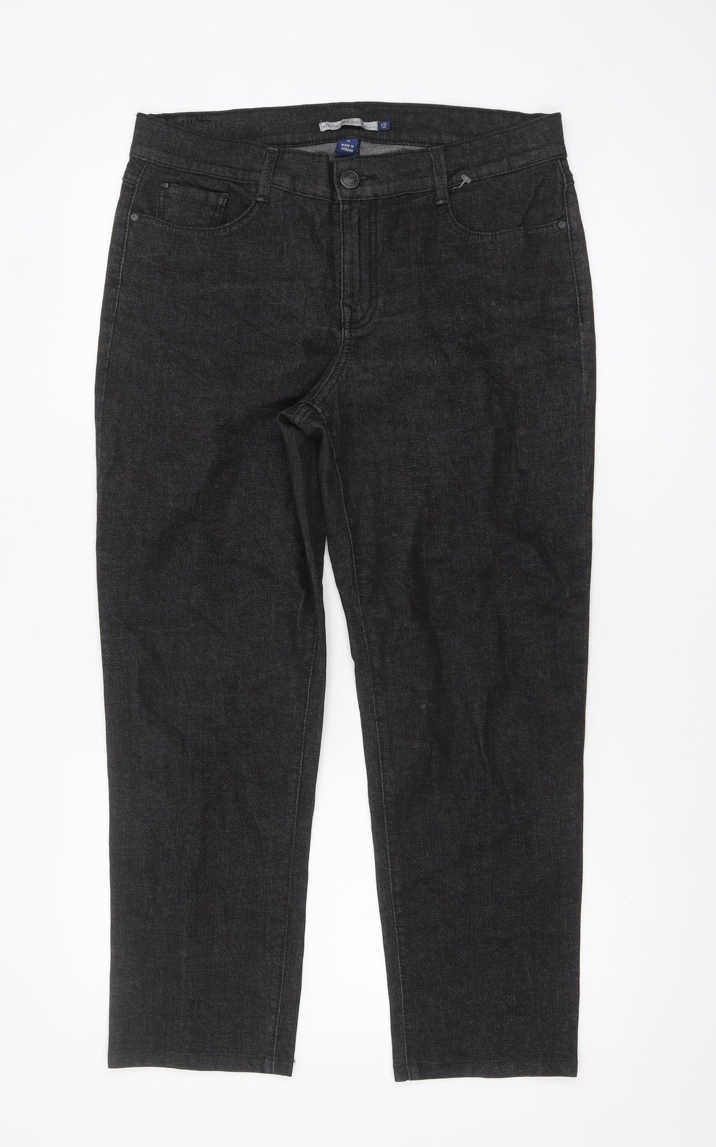 Bandolino Blu Women's Black Straight Jeans Size 12 Cotton Blend