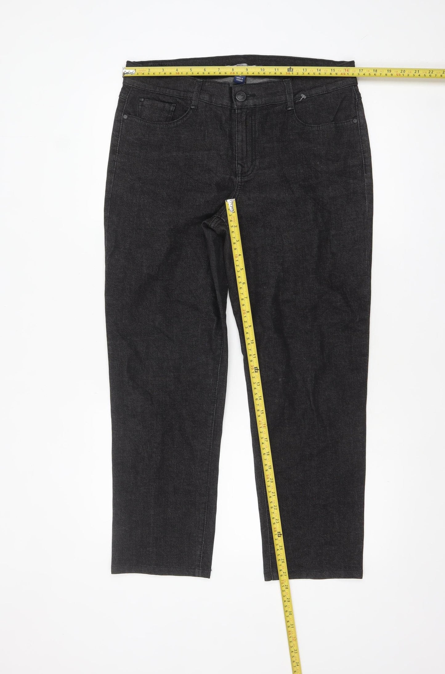 Bandolino Blu Women's Black Straight Jeans Size 12 Cotton Blend
