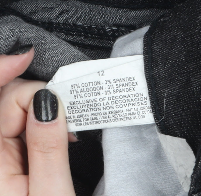 Bandolino Blu Women's Black Straight Jeans Size 12 Cotton Blend