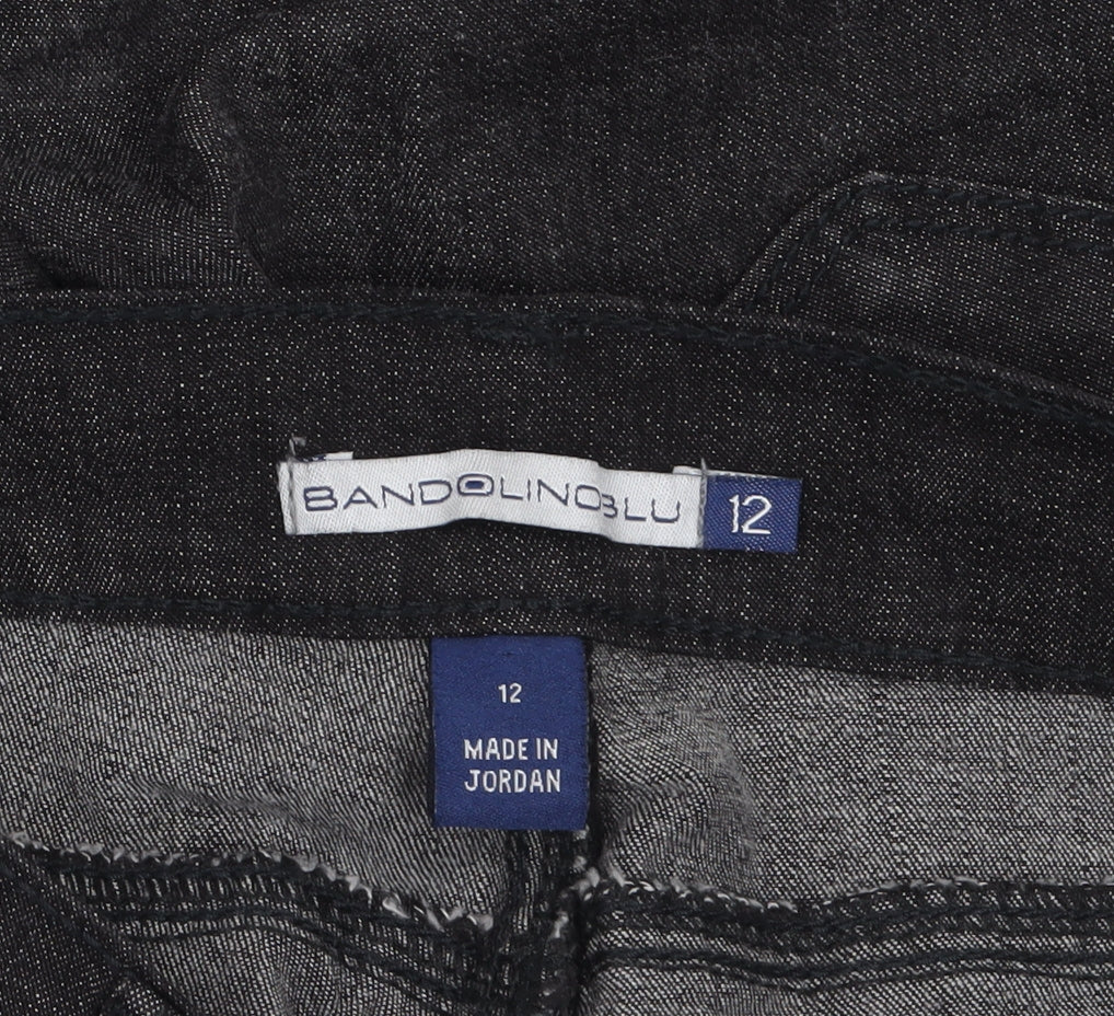 Bandolino Blu Women's Black Straight Jeans Size 12 Cotton Blend