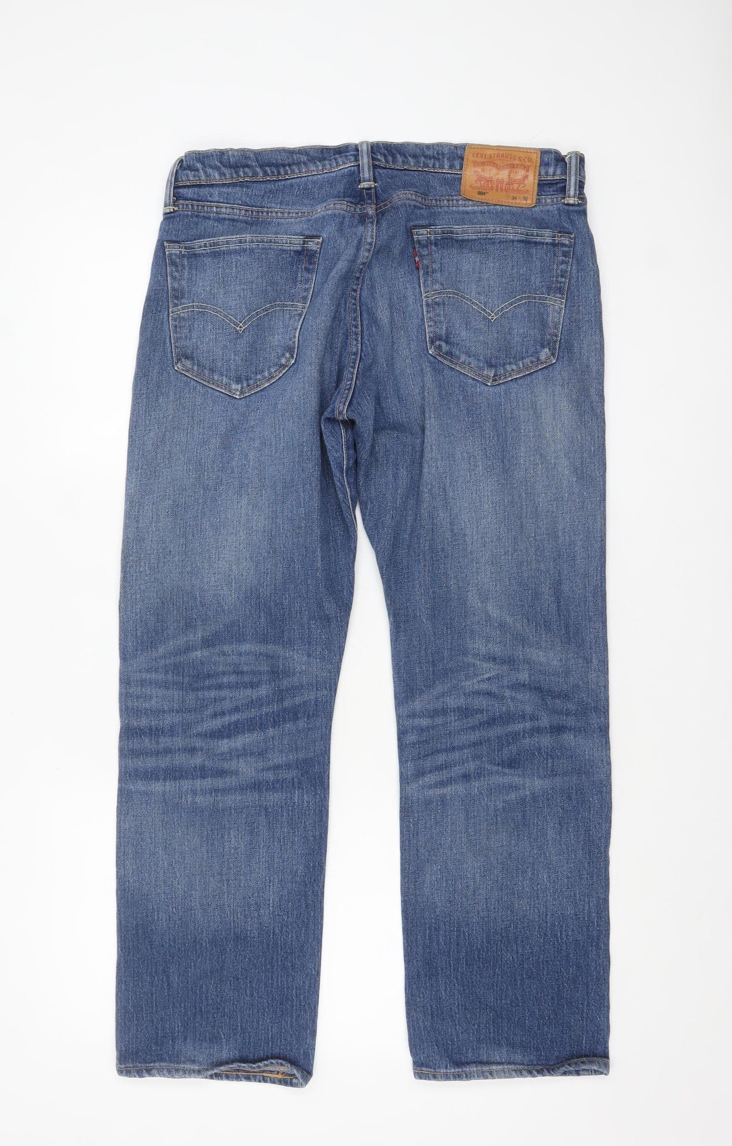 Levi's 504 Men's Blue Straight Leg Jeans W34 L30 Regular Fit