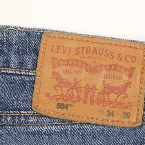 Levi's 504 Men's Blue Straight Leg Jeans W34 L30 Regular Fit