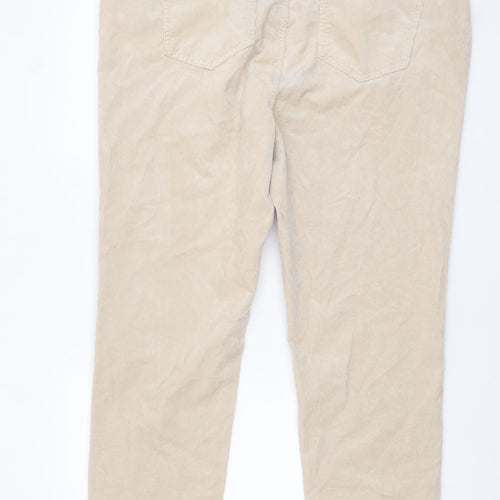 Marks and Spencer Women Beige Corduroy Straight Trousers Size 22