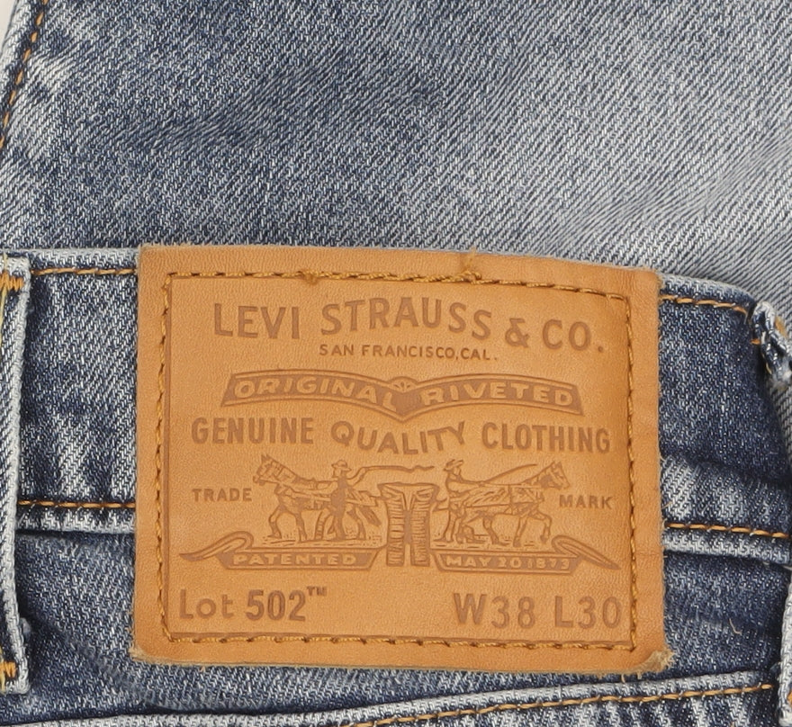 Levi Strauss Men’s Blue 502 Regular Fit Straight Denim Jeans W38 L30