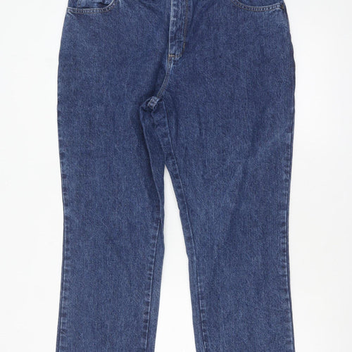 Lee Women's Blue Size 12 Relaxed Fit Straight Leg Jeans