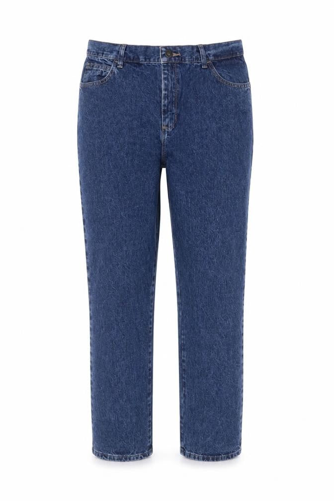 Front view of Lee Women's Blue, size 12, Relaxed Fit Straight Leg Jeans