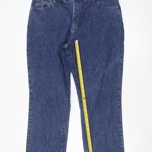 Lee Women's Blue Size 12 Relaxed Fit Straight Leg Jeans