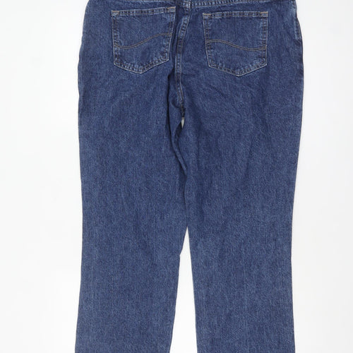 Lee Women's Blue Size 12 Relaxed Fit Straight Leg Jeans