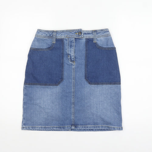 Boden Women’s Blue Denim Straight Skirt Size 10 Knee Length