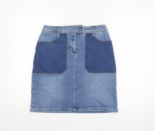 Boden Women’s Blue Denim Straight Skirt Size 10 Knee Length