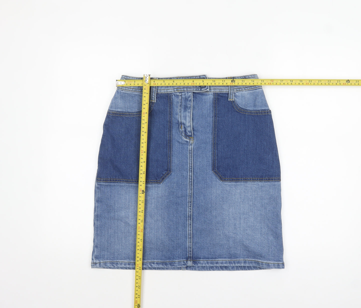 Boden Women’s Blue Denim Straight Skirt Size 10 Knee Length