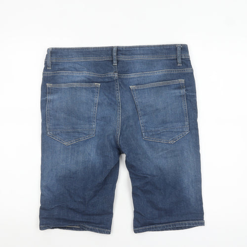 Burton Menswear Blue Denim Distressed Shorts Mens L W34 Casual