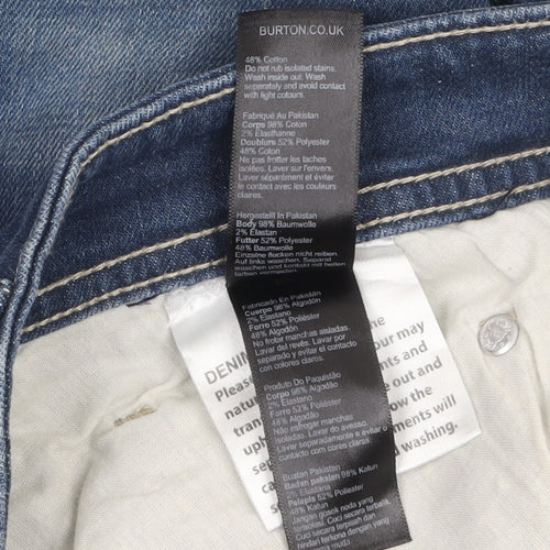 Burton Menswear Blue Denim Distressed Shorts Mens L W34 Casual