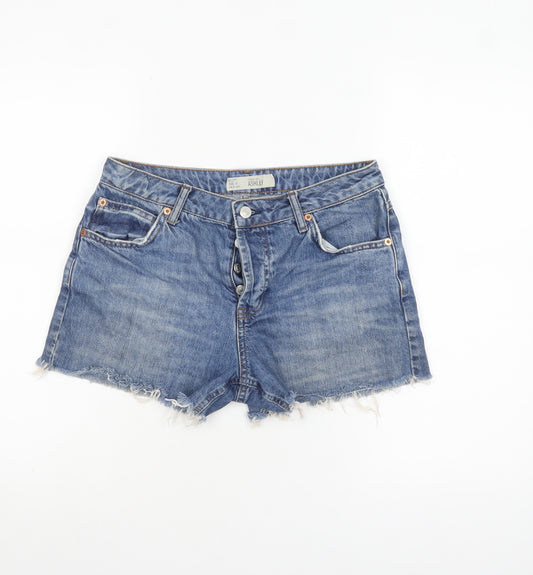 Topshop Moto Ashley Blue Denim Cut-Off Shorts Size 10 Womens