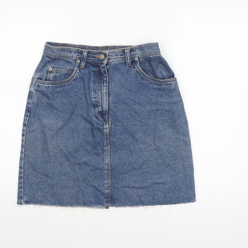 Bill Blass Women's Blue Denim Knee Length Straight Skirt Size 10