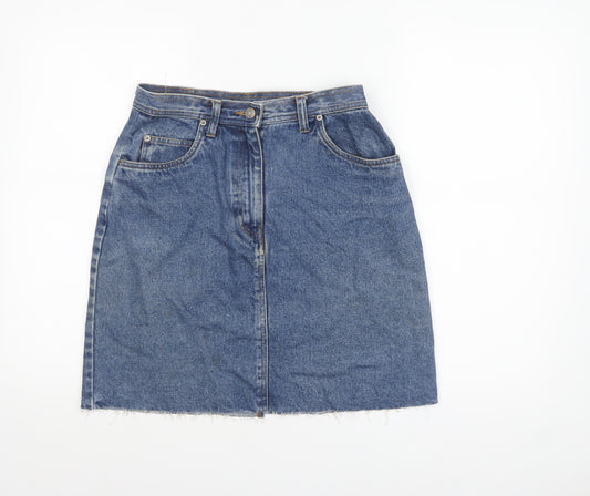 Bill Blass Women's Blue Denim Knee Length Straight Skirt Size 10
