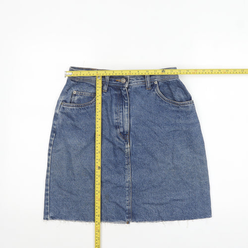 Bill Blass Women's Blue Denim Knee Length Straight Skirt Size 10