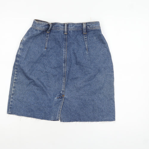 Bill Blass Women's Blue Denim Knee Length Straight Skirt Size 10