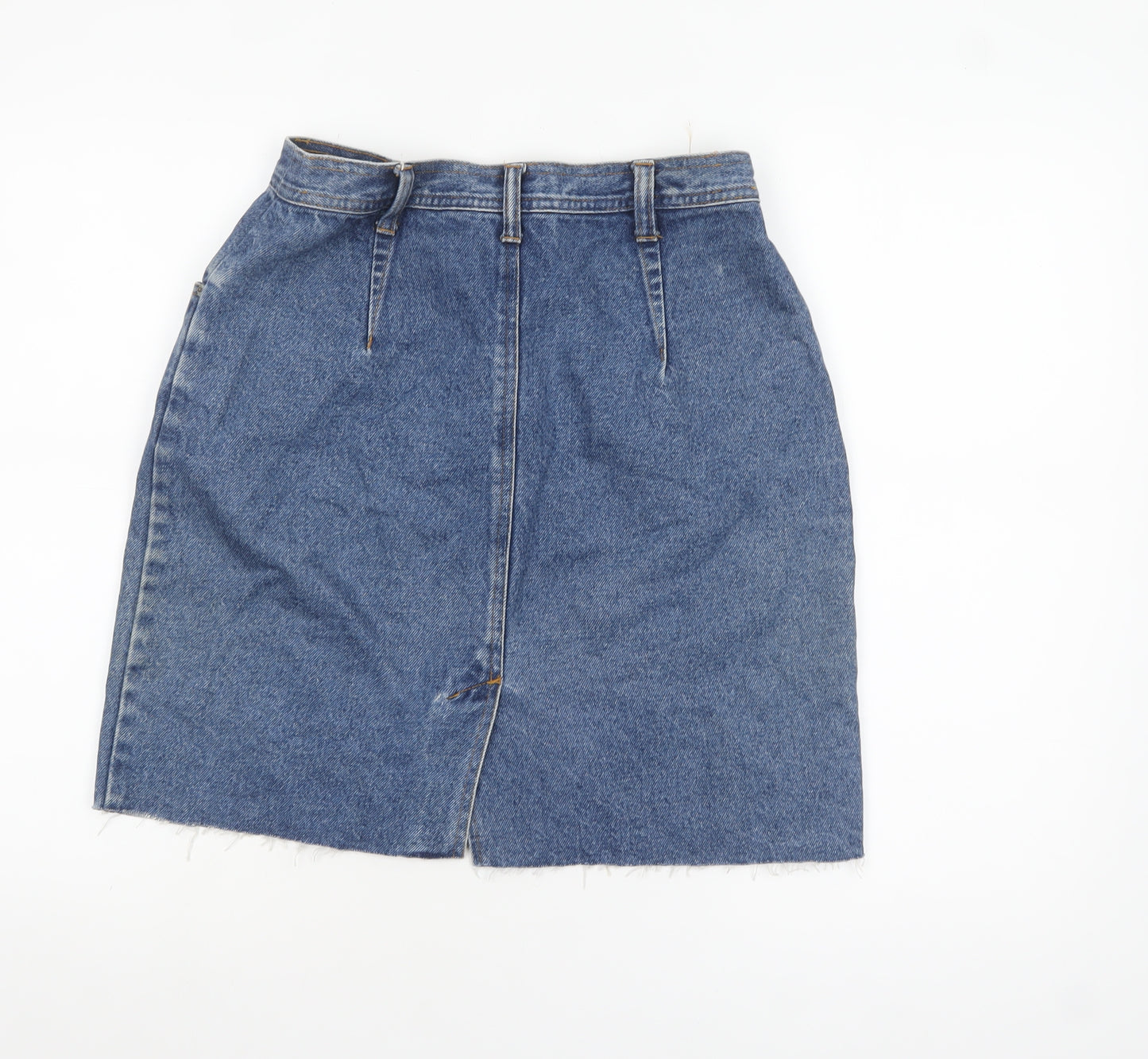 Bill Blass Women's Blue Denim Knee Length Straight Skirt Size 10