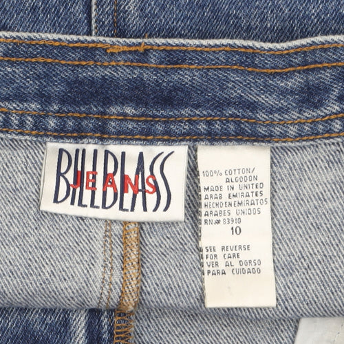 Bill Blass Women's Blue Denim Knee Length Straight Skirt Size 10