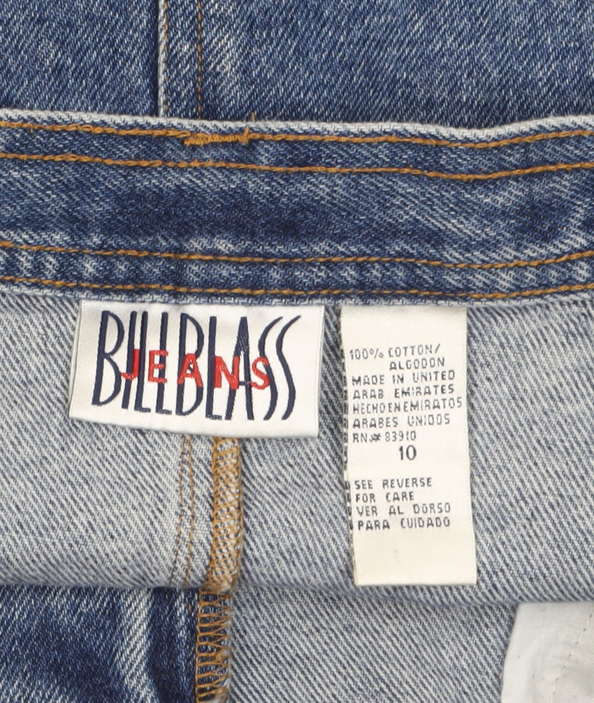 Bill Blass Women's Blue Denim Knee Length Straight Skirt Size 10
