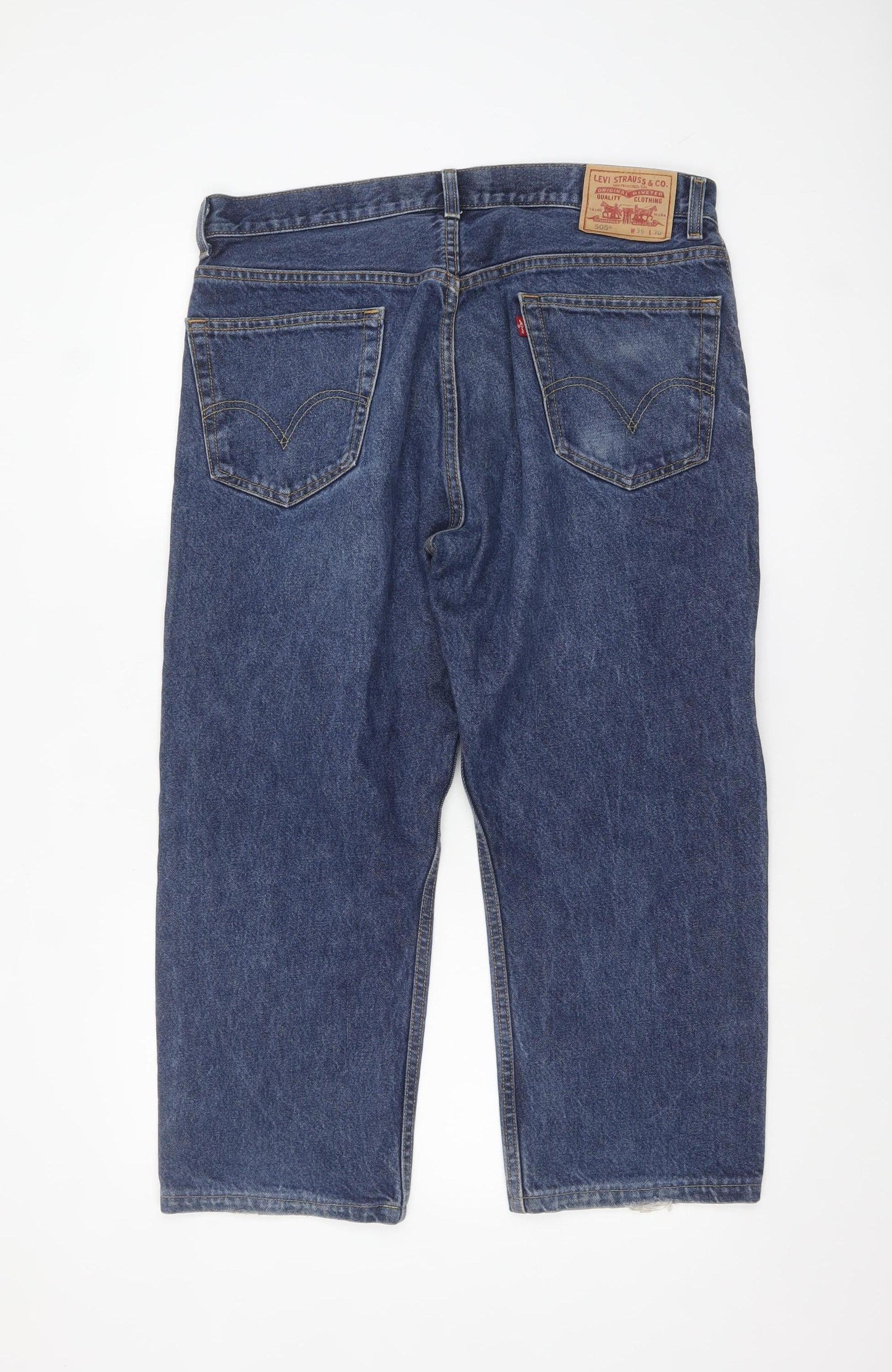 Levi’s 505 Regular Fit Men Blue Denim Jeans W36 L30 Classic Style