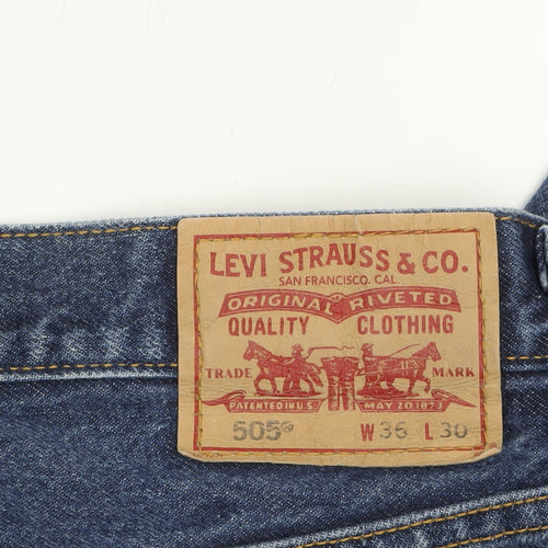 Levi’s 505 Regular Fit Men Blue Denim Jeans W36 L30 Classic Style