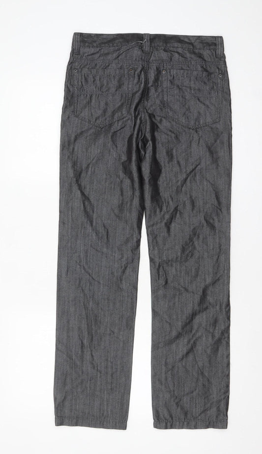RTR Women Grey Straight Leg Chino Trousers Size 16