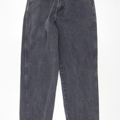 Wrangler Men's Black Acid Wash Straight Jeans 30x30 Cotton Denim