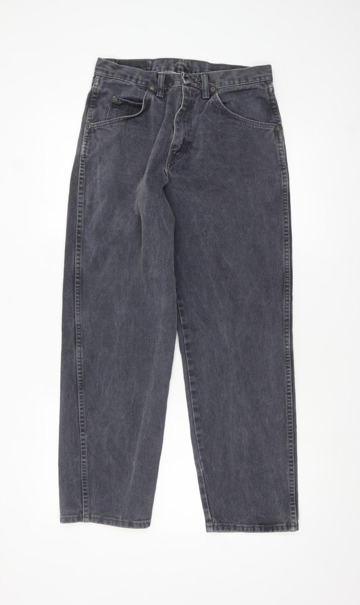 Wrangler Men's Black Acid Wash Straight Jeans 30x30 Cotton Denim