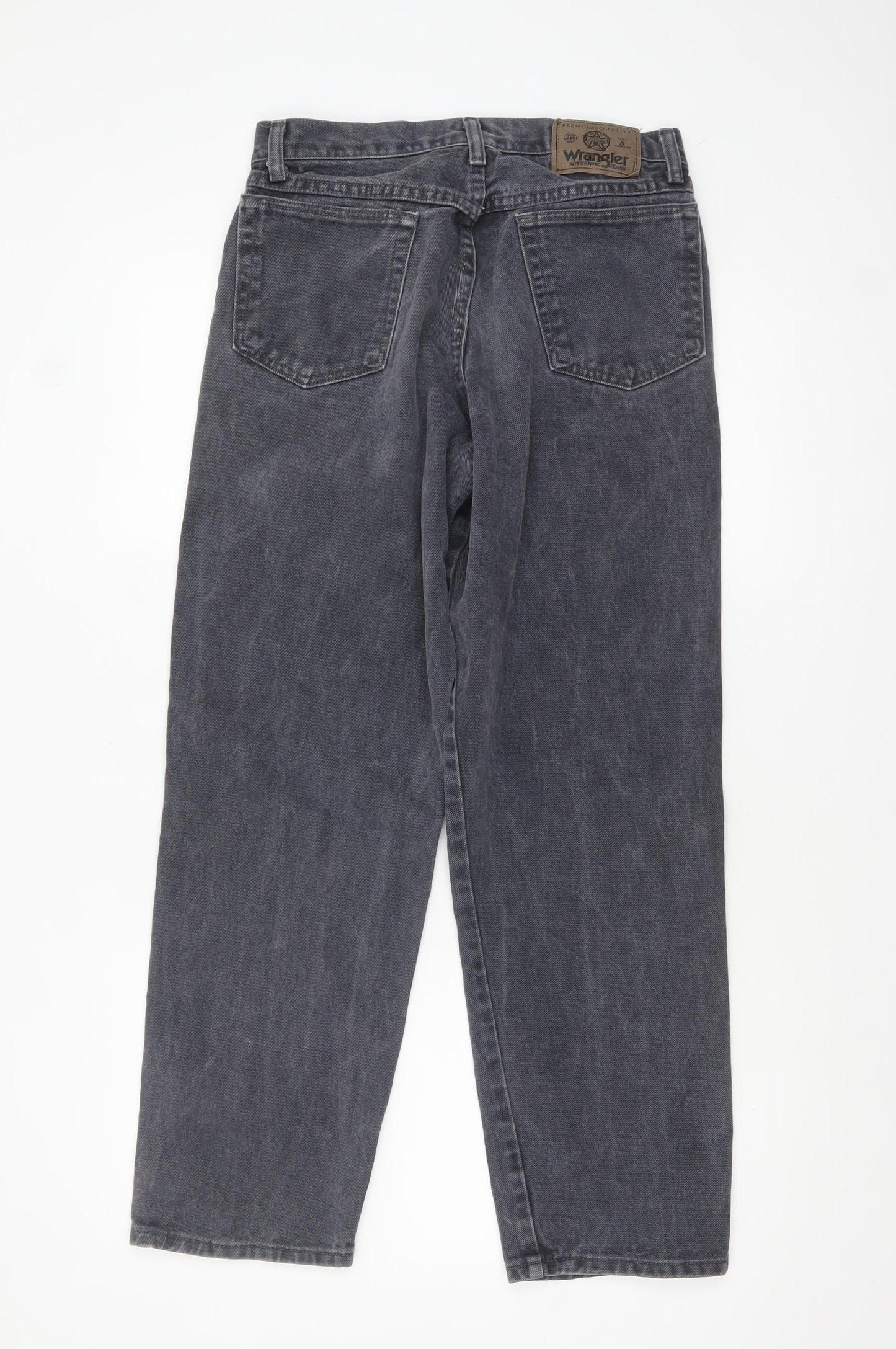 Wrangler Men's Black Acid Wash Straight Jeans 30x30 Cotton Denim
