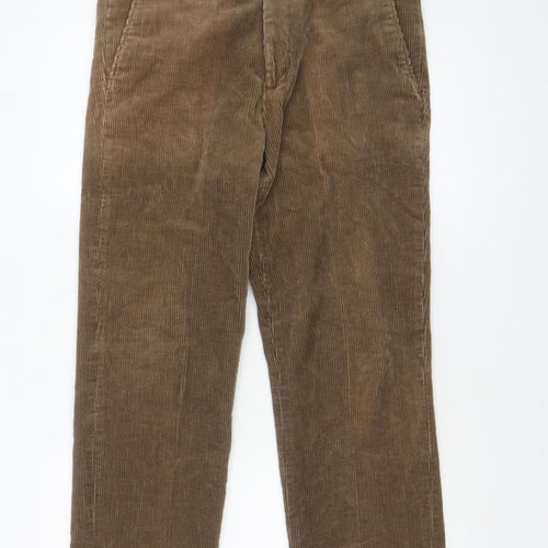 Brook Taverner Men's Brown Corduroy Chino Trousers 34W Classic Fit