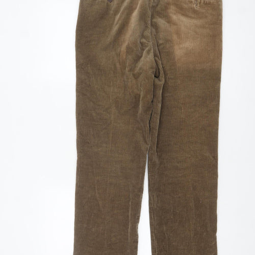 Brook Taverner Men's Brown Corduroy Chino Trousers 34W Classic Fit
