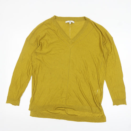Next Women's Mustard V-Neck Long Sleeve Pullover Jumper Size 16