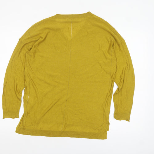 Next Women's Mustard V-Neck Long Sleeve Pullover Jumper Size 16