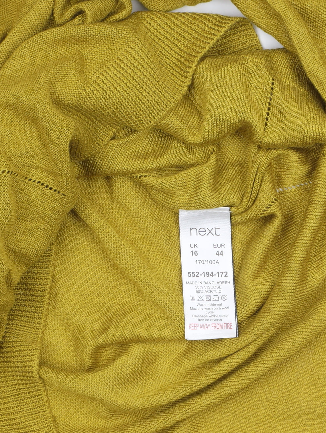 Next Women's Mustard V-Neck Long Sleeve Pullover Jumper Size 16