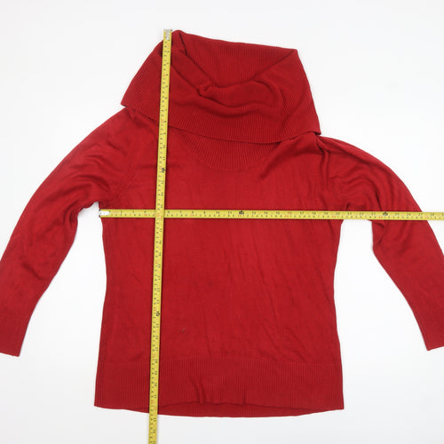 Marks and Spencer Per Una Red Cowl Neck Women's Size 18 Jumper